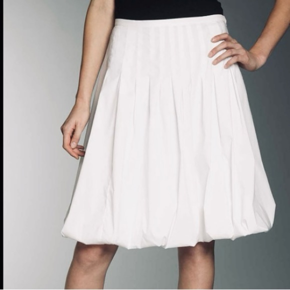 BCBGMaxAzria White Bubble Pleated Skirt Knee-Length - Picture 1 of 16